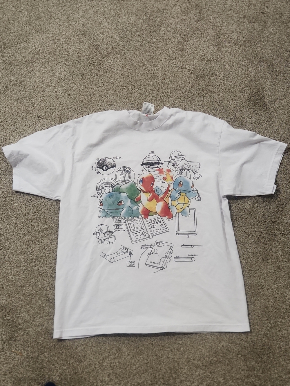 White Pokémon Starter Illustration Tee